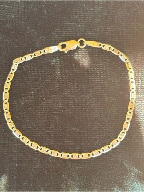 Solid 10K Yellow Gold 7" Chain Bracelet PGDA Piercing Pagoda.